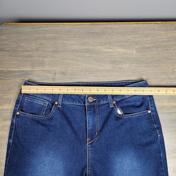 1822 Denim Bootcut Jeans Womens Size 14 High Rise Stretch Dark Blue Wash Classic - Picture 6 of 11
